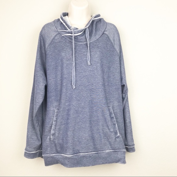 Green Tea Womens Long Sleeve Comfy Fleece Mineral Wash Top Sweatshirts
